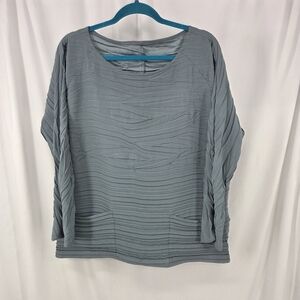 Babette Crinkle Fabric Blouse Style# BB1905 Large Modern Funky Dolman Sleeve